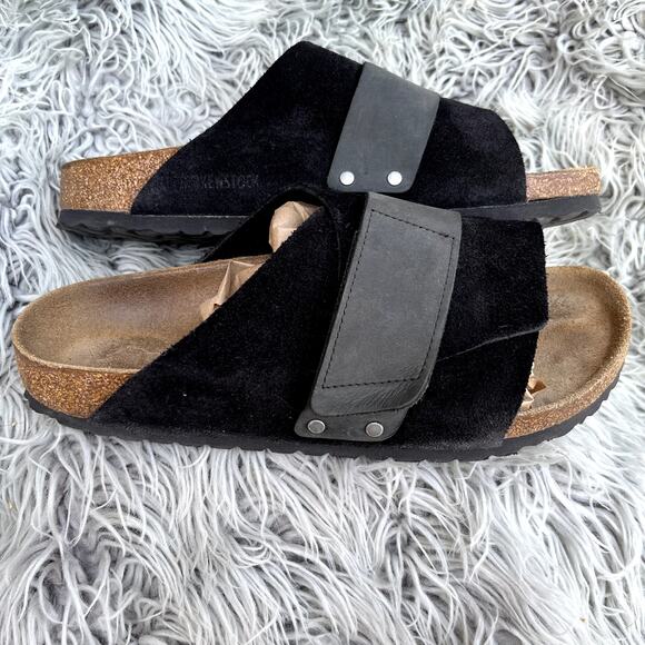Black Suede Cross-Strap Women’s Sandals - Picture 2 of 10